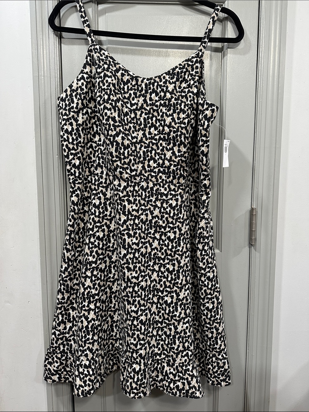 Old Navy Black and White Leopard Print Mini Slip Dress